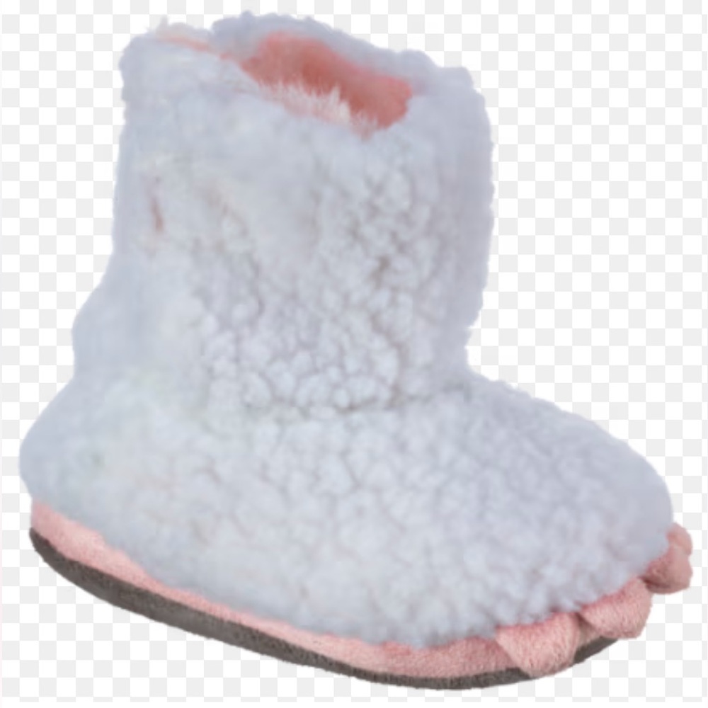 Cabela's Fluffy White and Pink Bear Paw Booties - Outdoor